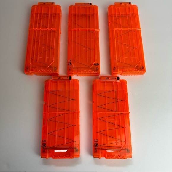 Nerf Gun N-Strike Elite Dart Gun Clip LOT OF 5, 3-12 Dart Clips & 2-10 dart clip - Picture 1 of 8
